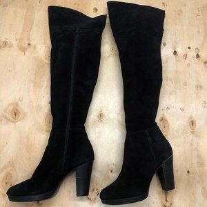 Women's Nine West Fashion Boots Black Leather Sz8M